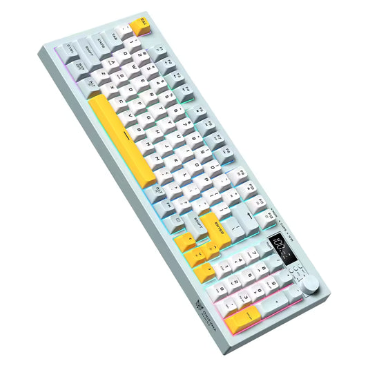 ONIKUMA G80 Tri-Mode Mechanical Keyboard 94 Keys – Wireless Bluetooth 2.4G & USB-C Wired Gaming Keyboard, Hot Swappable, Gasket Mount, RGB Backlight, LCD Screen