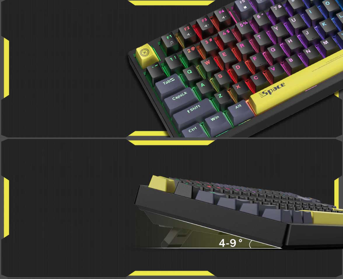 ONIKUMA G52 75% Mechanical Keyboard – 82-Key RGB Gaming Keyboard, Compact Layout, ABS Keycaps