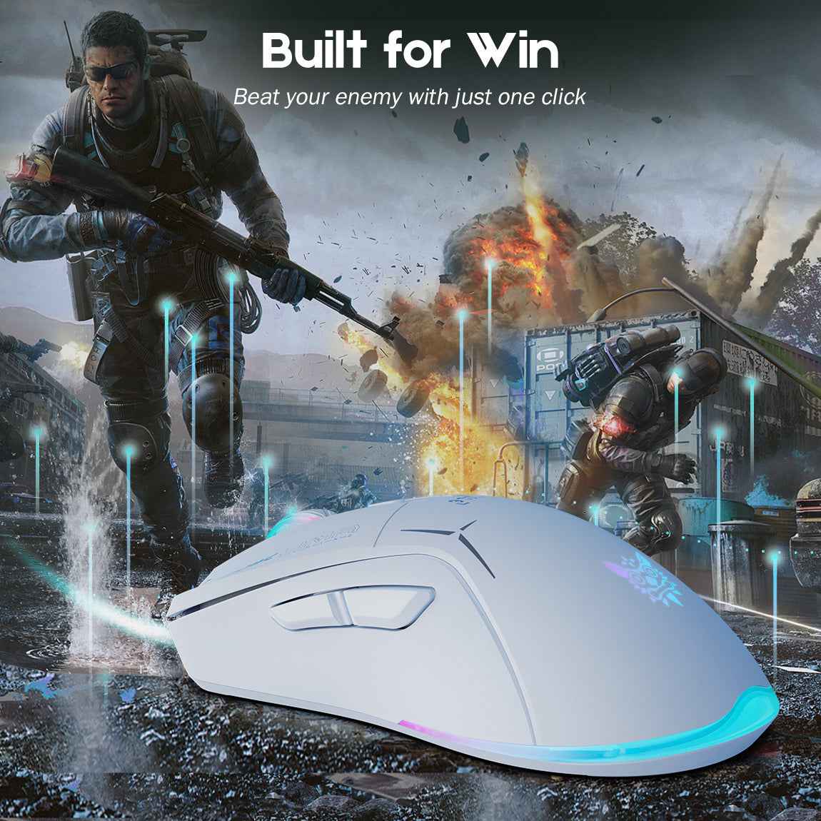 ONIKUMA CW917 Gaming Wireless 2.4ghz Mouse RGB Backlit Lighting, 4800 DPI