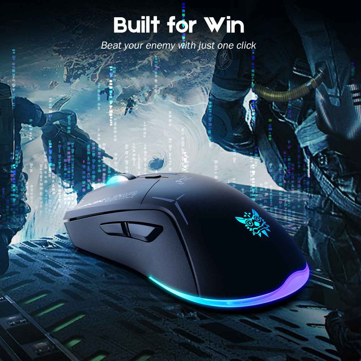 ONIKUMA CW917 Gaming Wireless 2.4ghz Mouse RGB Backlit Lighting, 4800 DPI