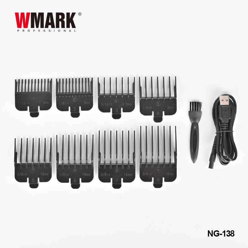 WMARK NG-138 Men's Hair Clipper 8500 RPM DLC Blade with Base Charger Cordless Professional Hair Trimmer Hair Cutting Machine