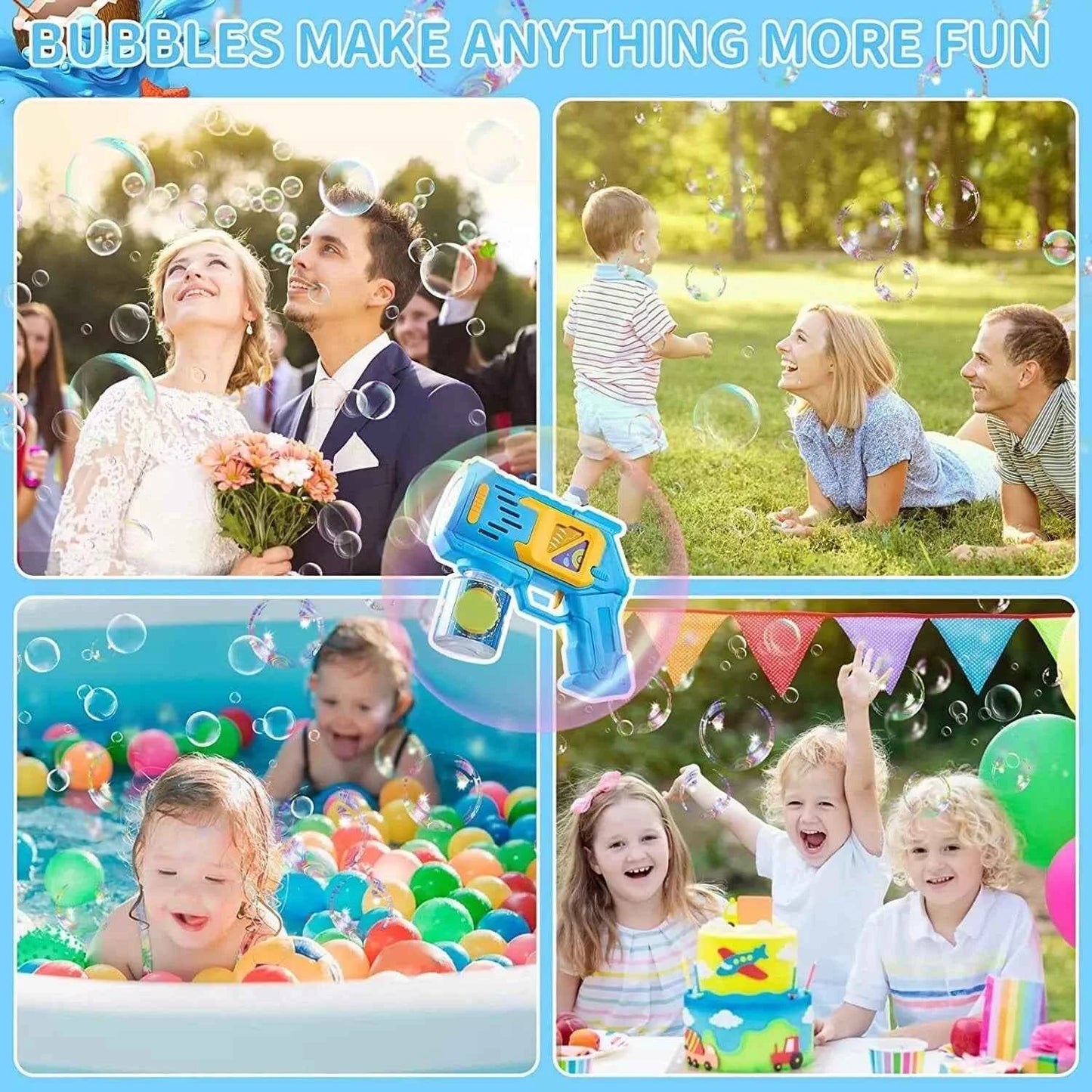 Bubble Machine-Electric Automatic Soap Rocket Bubble Machine, High Output Blower Bubbles Indoor Outdoor Toys