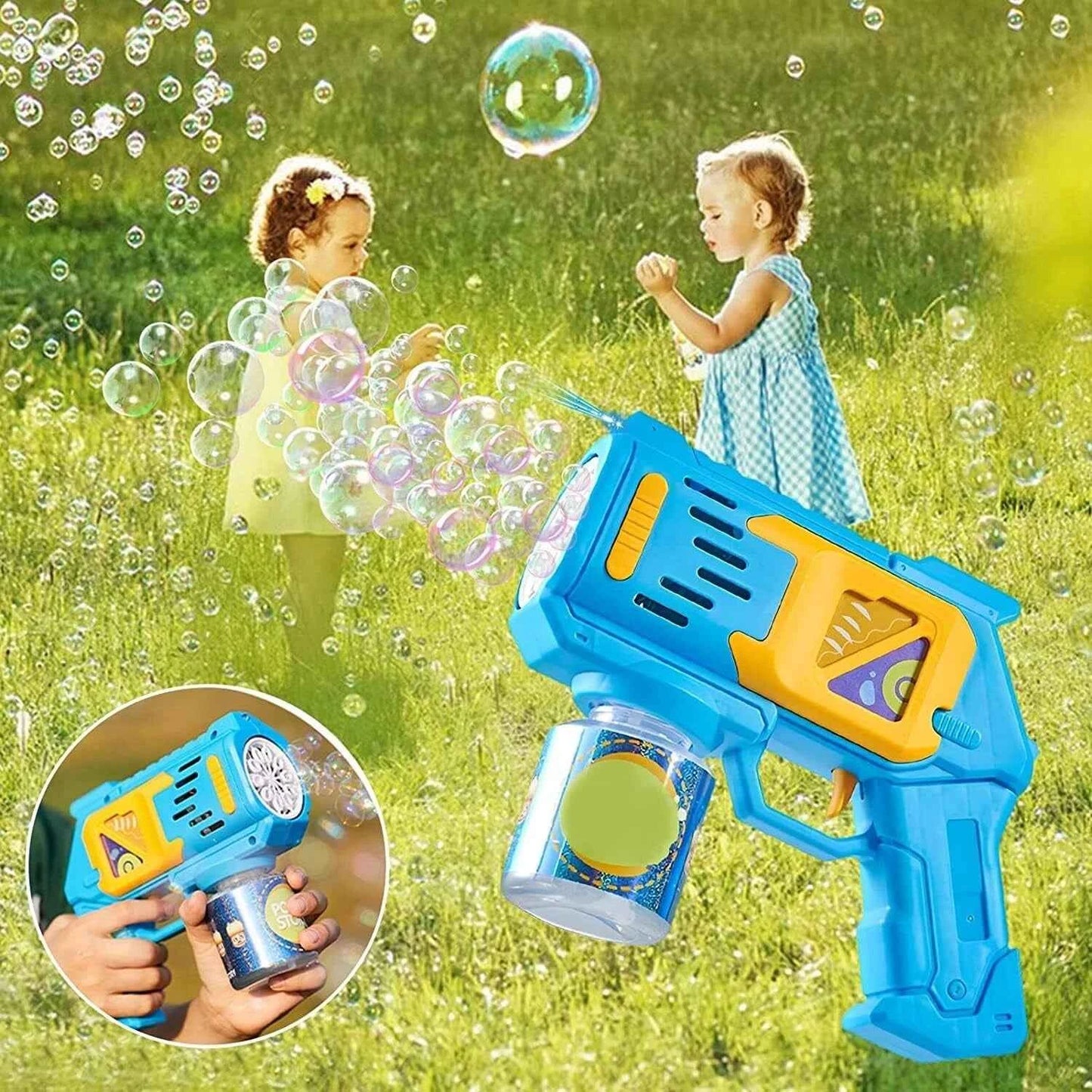 Bubble Machine-Electric Automatic Soap Rocket Bubble Machine, High Output Blower Bubbles Indoor Outdoor Toys