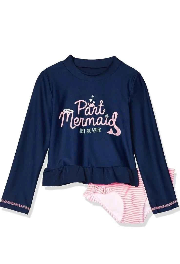 Simple Joys by Carter's Girls 2pc Rashguard Set- Pink Mermaid