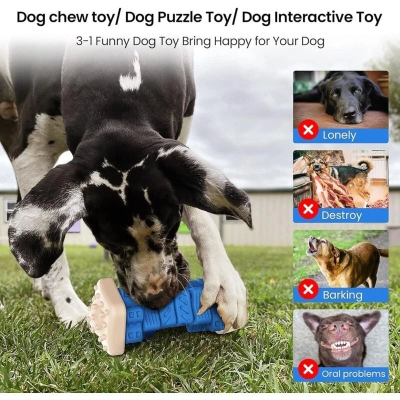 RUXAN Dog Toys Indestructible for Aggressive Chewers 4 in 1 Tough Puzzle Dog Toy