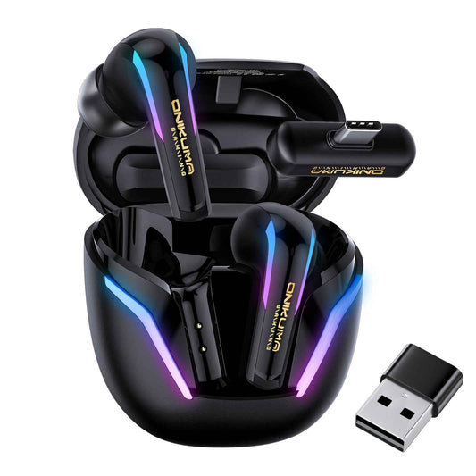 ONIKUMA T27 Dual-Mode RGB Wireless Bluetooth/2.4ghz Earbuds Headphones