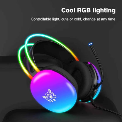 ONIKUMA X25 RGB Gaming Headset, 3D stereo sound, Intelligent deep noise reduction-PC/XBOX/PLAYSTATION/SWITCH
