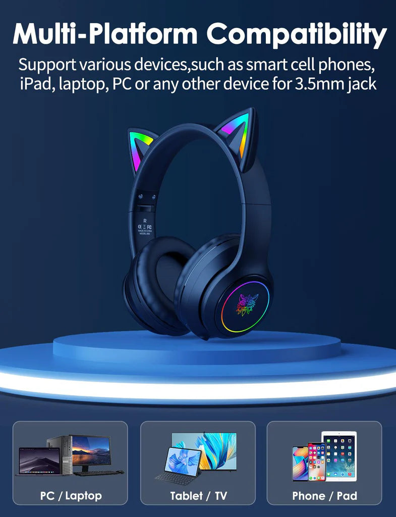 Onikuma B90 Kitty Edition Bluetooth Wireless Headphones