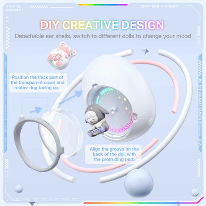 ONIKUMA T302 interchangeable Doll Space Capsule Wireless Bluetooth TWS Earbuds