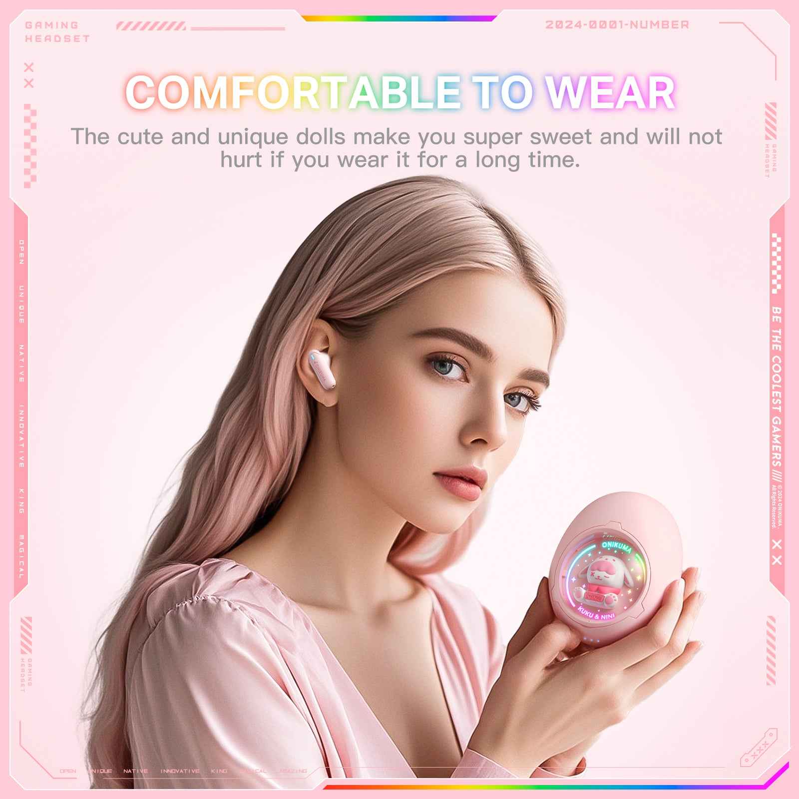 ONIKUMA T302 interchangeable Doll Space Capsule Wireless Bluetooth TWS Earbuds