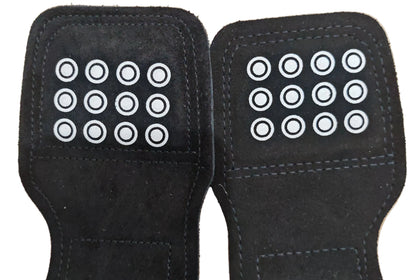 Iconic Strength Genuine Leather Lifting Straps with Embedded Silicone Grip – Heavy-Duty Wrist Support for Deadlifts, Pull-Ups & Strength Training
