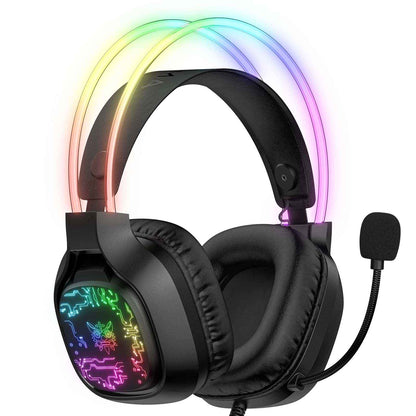 ONIKUMA X22 USB + 3.5mm Cool RGB Dynamic Light Wired Gaming Headset with Mic, Cable 1.8m