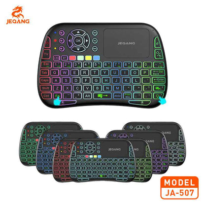 JA-507 Mini RGB Backlit Android Mini Keyboard  w/Trackpad - 2.4G/Bluetooth plus IR Blaster