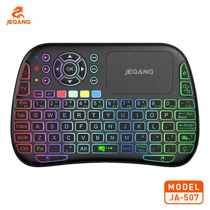 JA-507 Mini RGB Backlit Android Mini Keyboard  w/Trackpad - 2.4G/Bluetooth plus IR Blaster