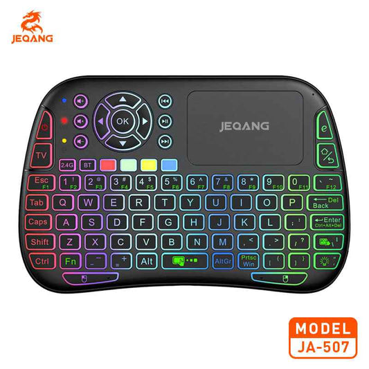 JA-507 Mini RGB Backlit Android Mini Keyboard  w/Trackpad - 2.4G/Bluetooth plus IR Blaster