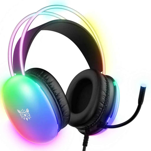 ONIKUMA X25 RGB Gaming Headset, 3D stereo sound, Intelligent deep noise reduction-PC/XBOX/PLAYSTATION/SWITCH