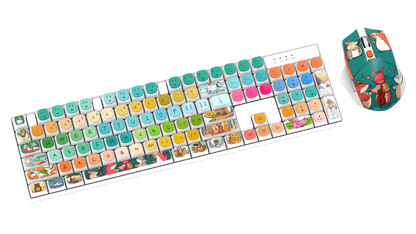 Wired Gaming RGB Keyboard Mouse Combo + Mousepad- 5 Unique Printed Designs - TechnRest