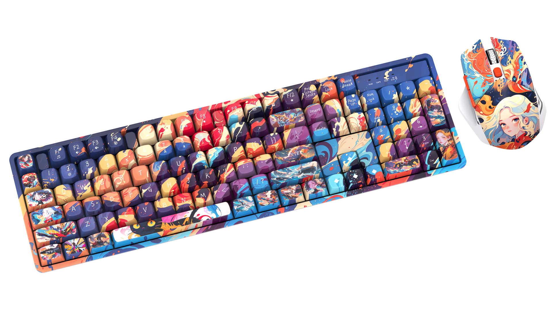 Wired Gaming RGB Keyboard Mouse Combo + Mousepad- 5 Unique Printed Designs