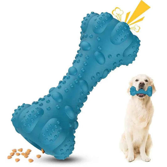 PcEoTllar Interactive Dog Chew Toy for Aggressive dog, Squeaky Treat Dispensing Enrichment Toy