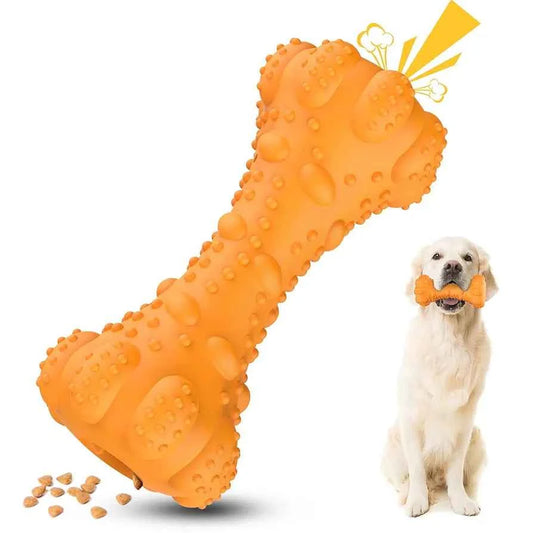 PcEoTllar Interactive Dog Chew Toy for Aggressive dog, Squeaky Treat Dispensing Enrichment Toy
