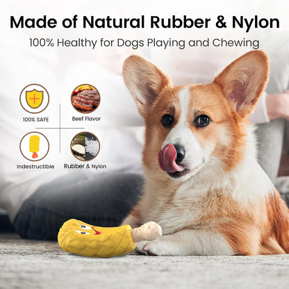 RUXAN Dog Toys for Aggressive Chewers - Indestructible Dog Chew Toys with Milk Flavor, Tough Natural Rubber Interactive Dog Treat Toy for Medium/Large Dogs Chew Chase and Fetch
