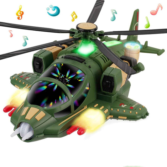 Helicopter Toy for Kids, Rotating Propeller with sound & Light, 360° Freedom & Automatic Obstacle Avoidance