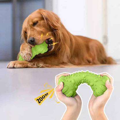PcEoTllar Interactive Dog Chew Toy for Aggressive dog, Squeaky Treat Dispensing Enrichment Toy