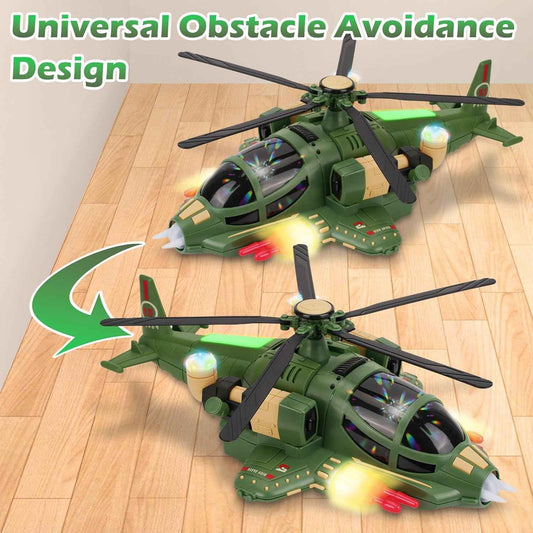 Helicopter Toy for Kids, Rotating Propeller with sound & Light, 360° Freedom & Automatic Obstacle Avoidance