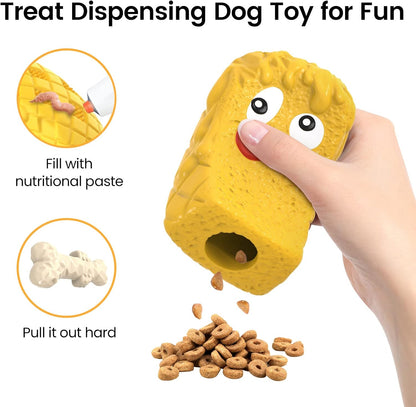 RUXAN Dog Toys for Aggressive Chewers - Indestructible Dog Chew Toys with Milk Flavor, Tough Natural Rubber Interactive Dog Treat Toy for Medium/Large Dogs Chew Chase and Fetch