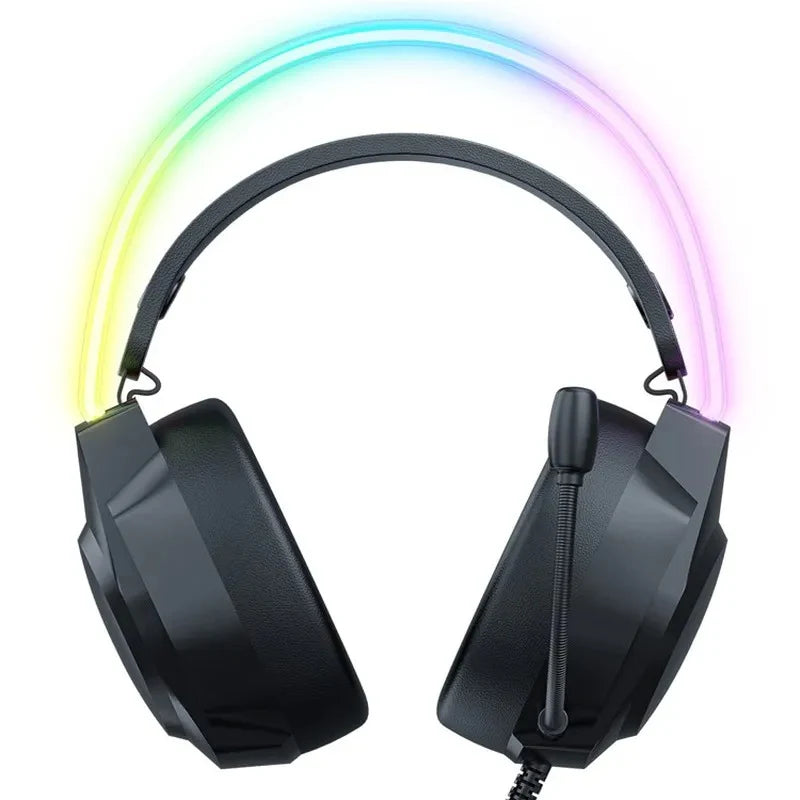 ONIKUMA X26 RGB Gaming Headset – Wired E-Sports Headphones with Noise-Reduction Mic, 50mm Drivers, USB + 3.5mm for PC, PS4, PS5, Xbox & Switch