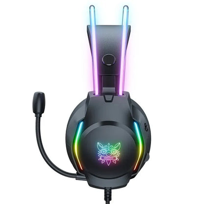 ONIKUMA X26 RGB Gaming Headset – Wired E-Sports Headphones with Noise-Reduction Mic, 50mm Drivers, USB + 3.5mm for PC, PS4, PS5, Xbox & Switch