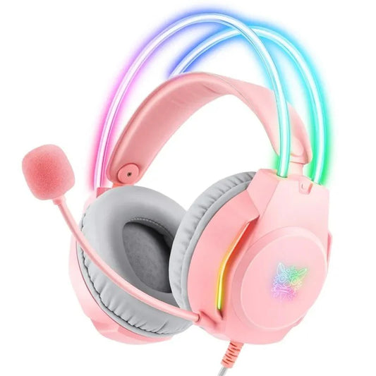 ONIKUMA X26 RGB Gaming Headset – Wired E-Sports Headphones with Noise-Reduction Mic, 50mm Drivers, USB + 3.5mm for PC, PS4, PS5, Xbox & Switch