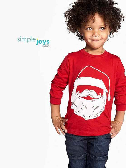 Simple Joys by Carter's Boys' Christmas Long-Sleeve T-Shirts, Pack of 2-Size 2t