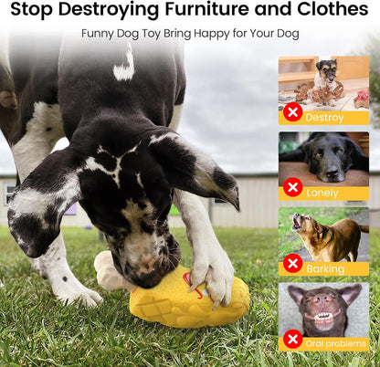 RUXAN Dog Toys for Aggressive Chewers - Indestructible Dog Chew Toys with Milk Flavor, Tough Natural Rubber Interactive Dog Treat Toy for Medium/Large Dogs Chew Chase and Fetch