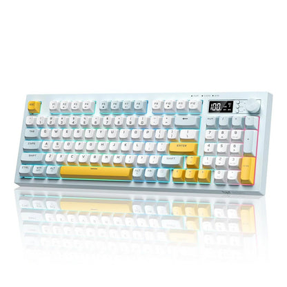 ONIKUMA G80 Tri-Mode Membrane Keyboard 94 Keys – Wireless Bluetooth 2.4G & USB-C Wired Gaming Keyboard, Hot Swappable, Gasket Mount, RGB Backlight, LCD Screen