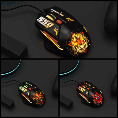G-550-EL Wired Gaming Mouse - 6400 DPI- RGB LED - 3 Cool Designs- MECHA ROBOT