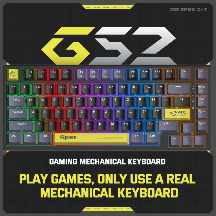 ONIKUMA G52 75% Mechanical Keyboard – 82-Key RGB Gaming Keyboard, Compact Layout, ABS Keycaps