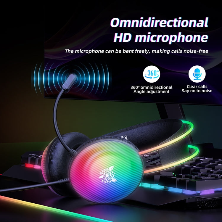 ONIKUMA X29 RGB Gaming Headset – Wired 50mm Surround Sound Headphones with Noise-Reduction Mic, LED Lighting for PC, PS5, PS4, Xbox & Switch