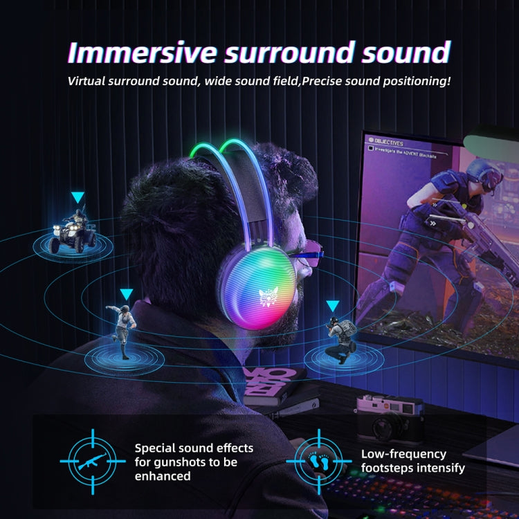 ONIKUMA X29 RGB Gaming Headset – Wired 50mm Surround Sound Headphones with Noise-Reduction Mic, LED Lighting for PC, PS5, PS4, Xbox & Switch