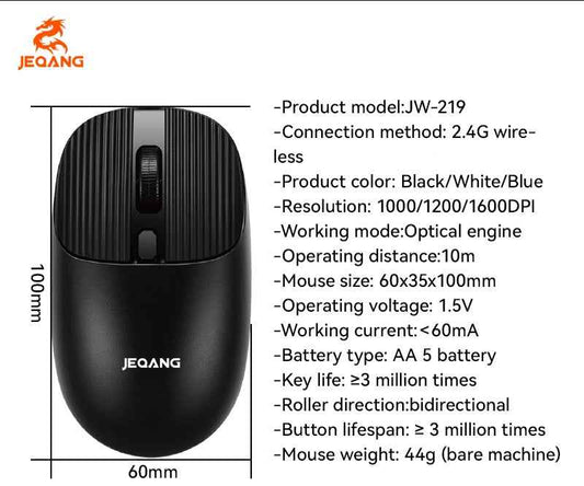 JW-206 Ergonomic Design Lightweight 2.4G Wireless Optical Mini Mouse
