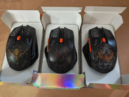 Indena G-550-EL Wired Gaming Mouse - 6400 DPI- RGB LED - 3 Cool Designs- MECHA ROBOT