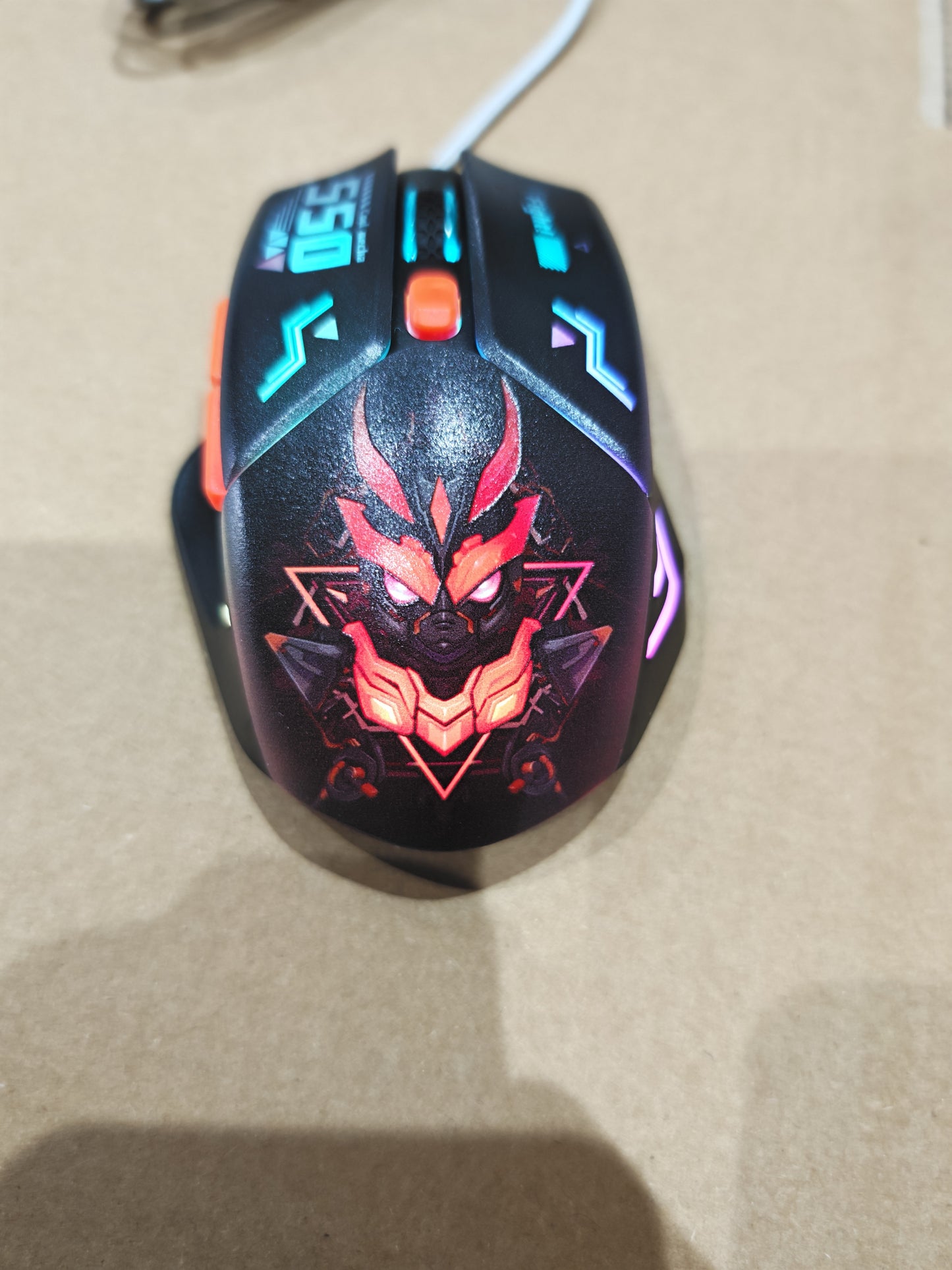 Indena G-550-EL Wired Gaming Mouse - 6400 DPI- RGB LED - 3 Cool Designs- MECHA ROBOT