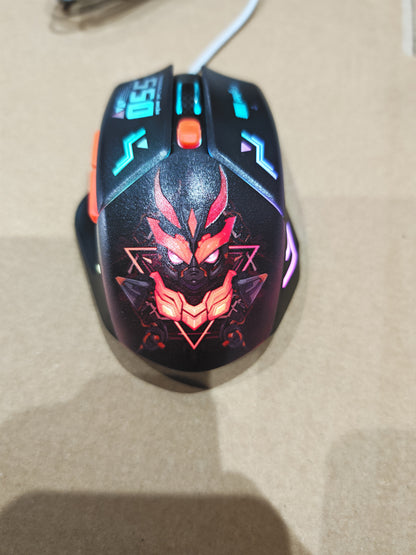 Indena G-550-EL Wired Gaming Mouse - 6400 DPI- RGB LED - 3 Cool Designs- MECHA ROBOT
