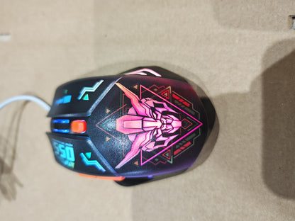 Indena G-550-EL Wired Gaming Mouse - 6400 DPI- RGB LED - 3 Cool Designs- MECHA ROBOT
