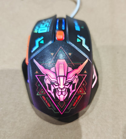 Indena G-550-EL Wired Gaming Mouse - 6400 DPI- RGB LED - 3 Cool Designs- MECHA ROBOT