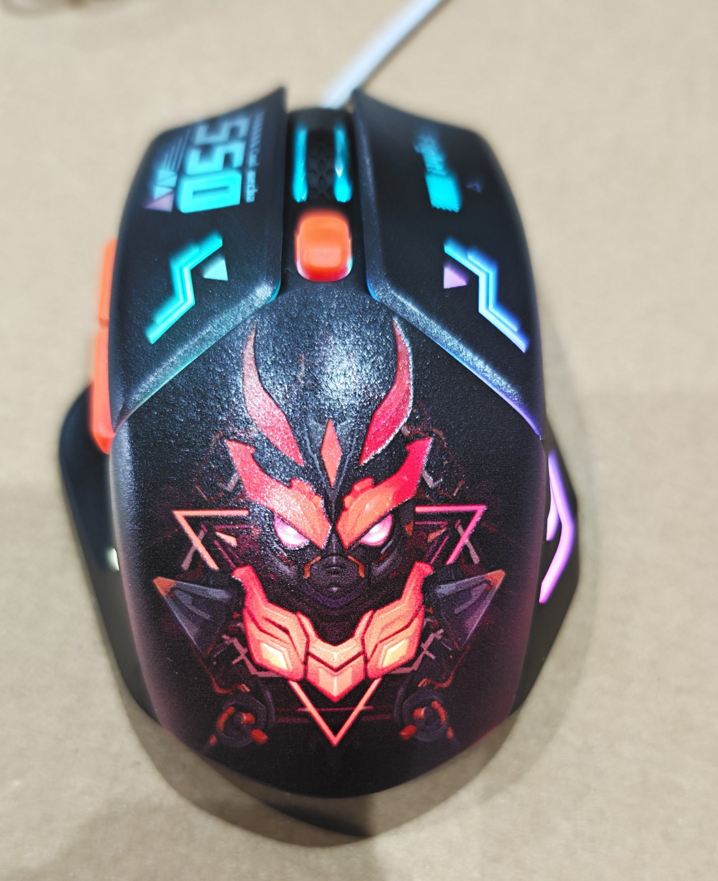 Indena G-550-EL Wired Gaming Mouse - 6400 DPI- RGB LED - 3 Cool Designs- MECHA ROBOT