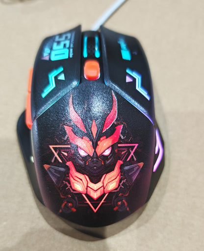 Indena G-550-EL Wired Gaming Mouse - 6400 DPI- RGB LED - 3 Cool Designs- MECHA ROBOT