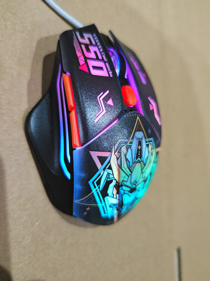 Indena G-550-EL Wired Gaming Mouse - 6400 DPI- RGB LED - 3 Cool Designs- MECHA ROBOT