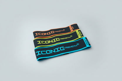 Iconic Strength Fabric Resistance Bands Set – Non-Slip Silicone Grip Glute & Hip Workout Bands – Light 10kg, Medium 15kg, Heavy 20kg – Premium Home & Gym Strength Training