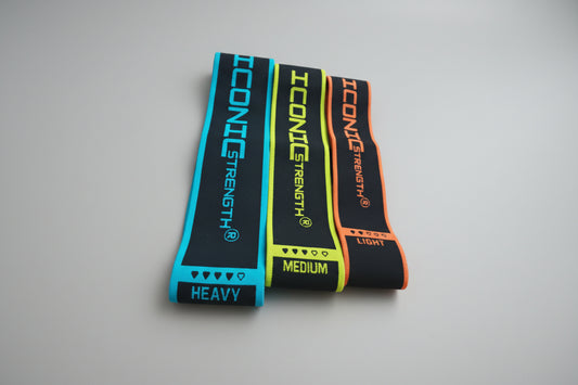 Iconic Strength Fabric Resistance Bands Set – Non-Slip Silicone Grip Glute & Hip Workout Bands – Light 10kg, Medium 15kg, Heavy 20kg – Premium Home & Gym Strength Training